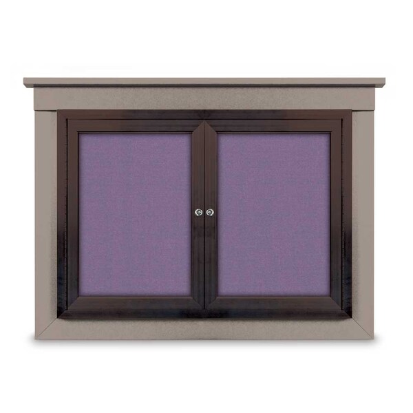 United Visual Products 36"x36" 1-Door Enclosed Letterboard, Blue Felt/Lt Oak UV2623O-LTOAK-BLUE - main
